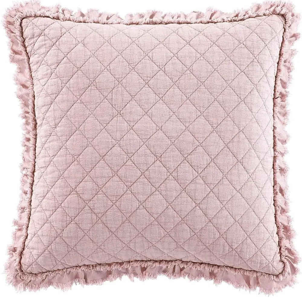 Brielle Home Ravi Stone Washed Quilted Decorative Throw Pillow, 18